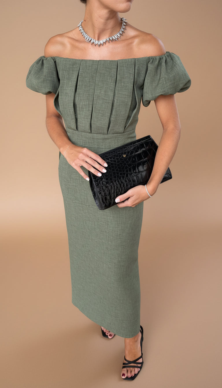 Jasmine - Vestido midi con cintura marcada