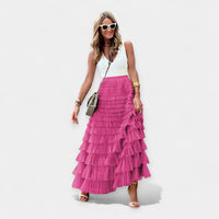 Falda boho con bajo de red