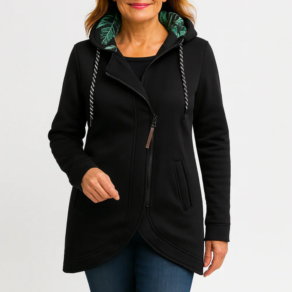 Eleonora™ – Abrigo de invierno con cremallera asimétrica