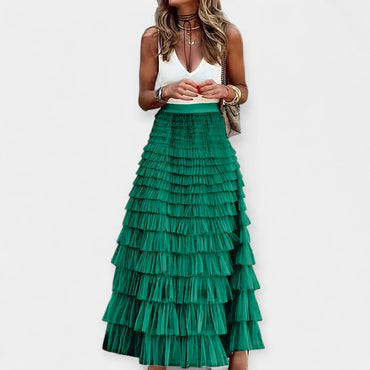 Falda boho con bajo de red