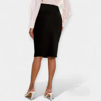 Falda midi de talle alto casual