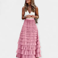 Falda boho con bajo de red