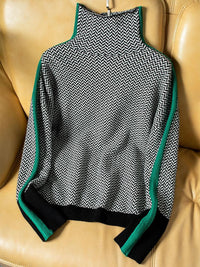 Lucía | Jersey de cuello alto con rayas en contraste
