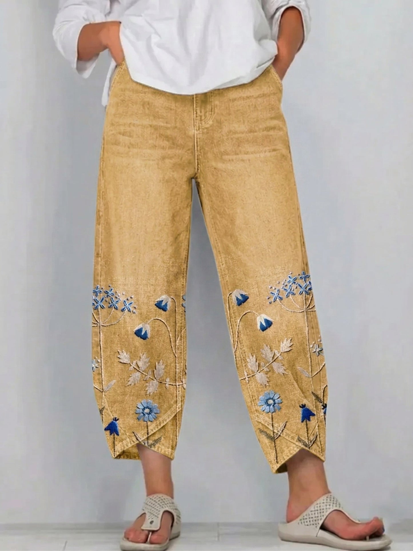 Velora | Pantalones Bordados Casual Chic
