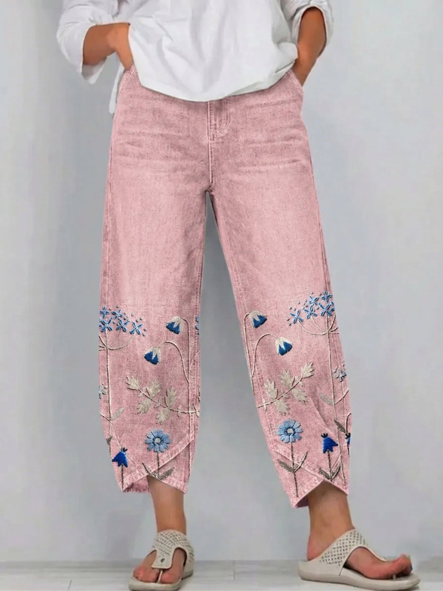 Velora | Pantalones Bordados Casual Chic