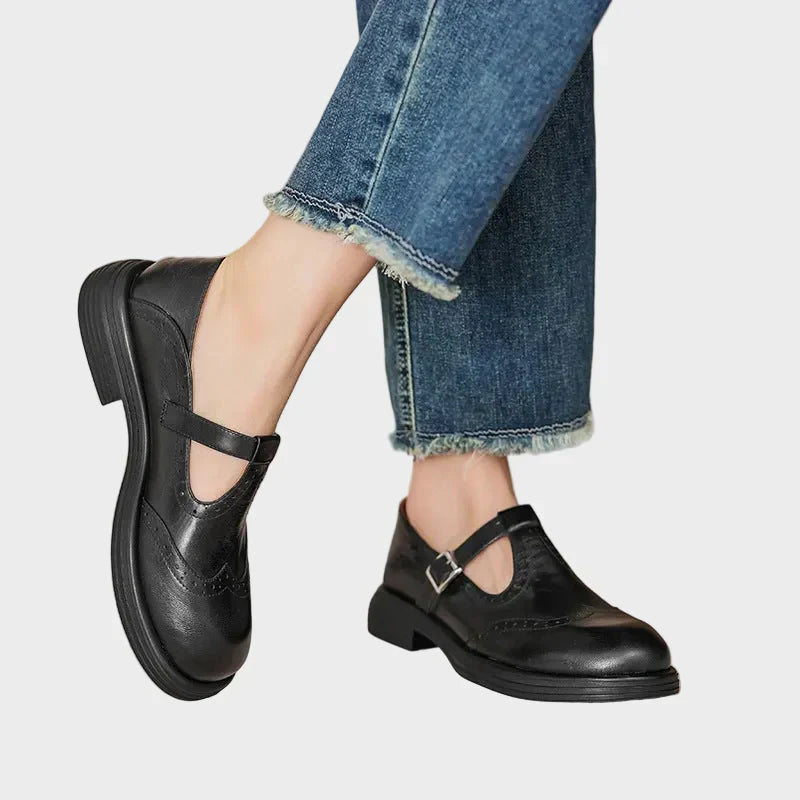 Belén - Zapato Mary Jane de piel con hebilla