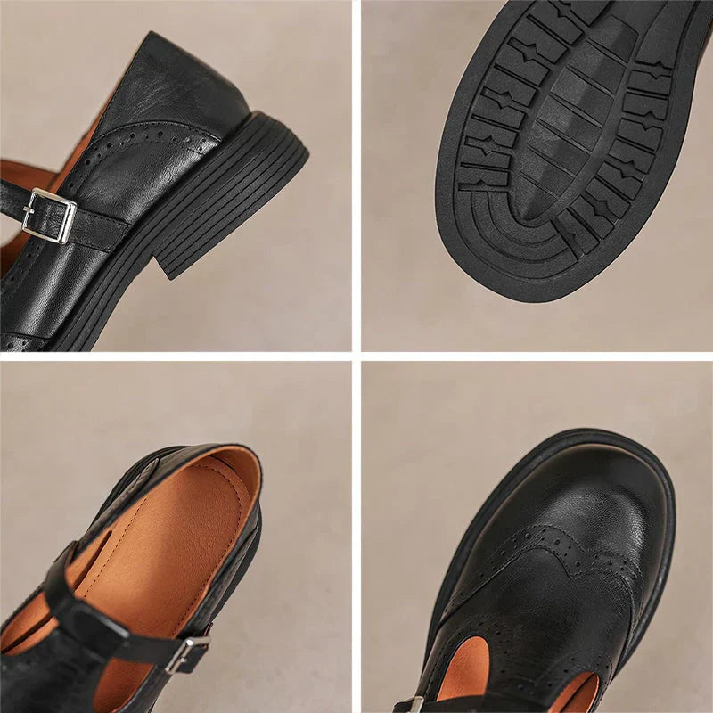 Belén - Zapato Mary Jane de piel con hebilla