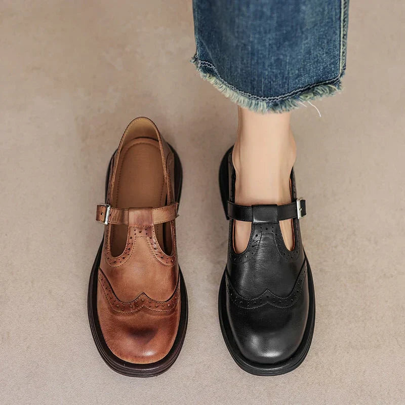 Belén - Zapato Mary Jane de piel con hebilla