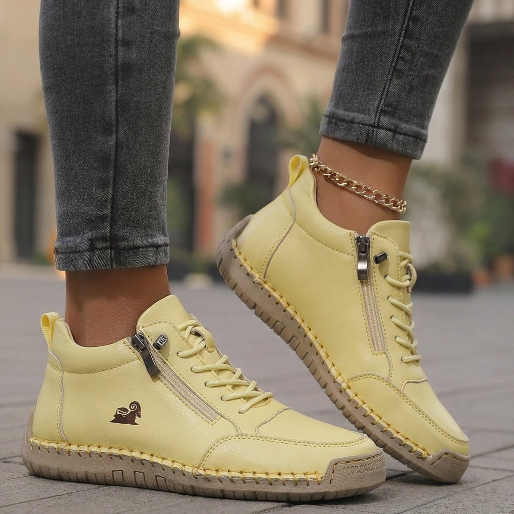 Flora| zapatos ortopédicos cómodos con cremallera
