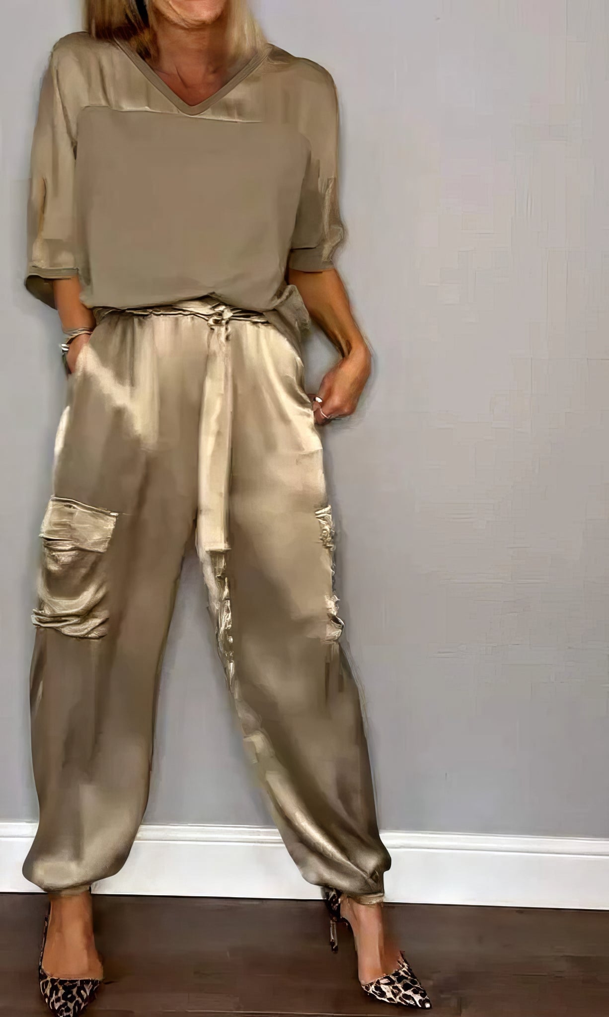 Amelia - Conjunto top y pantalón cargo
