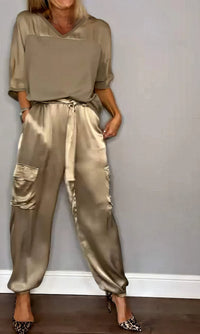 Amelia - Conjunto top y pantalón cargo