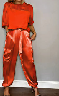 Amelia - Conjunto top y pantalón cargo