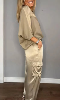 Amelia - Conjunto top y pantalón cargo
