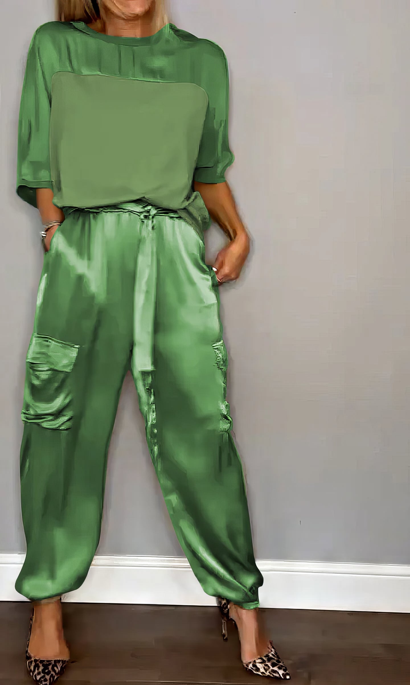 Amelia - Conjunto top y pantalón cargo